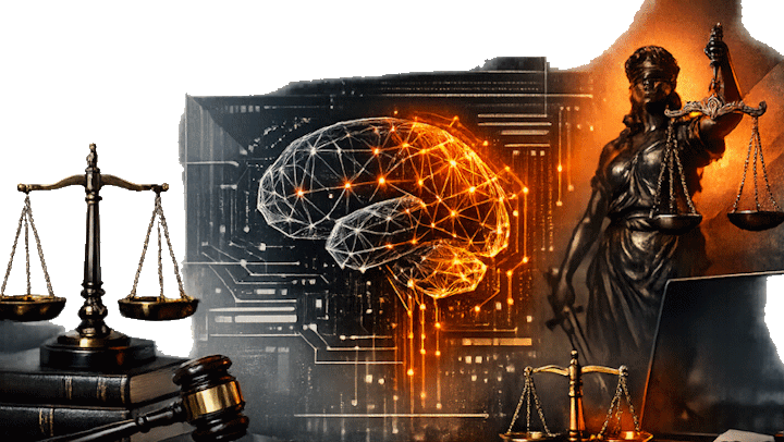 Attorney working privately at a laptop with anonymized document text, representing ethical AI use in legal practice