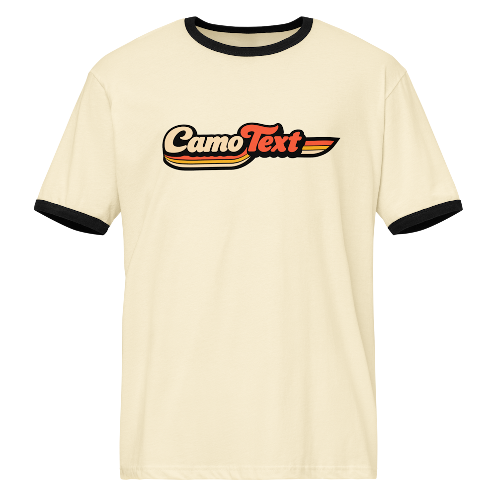 Natural and black CamoRinger t-shirt