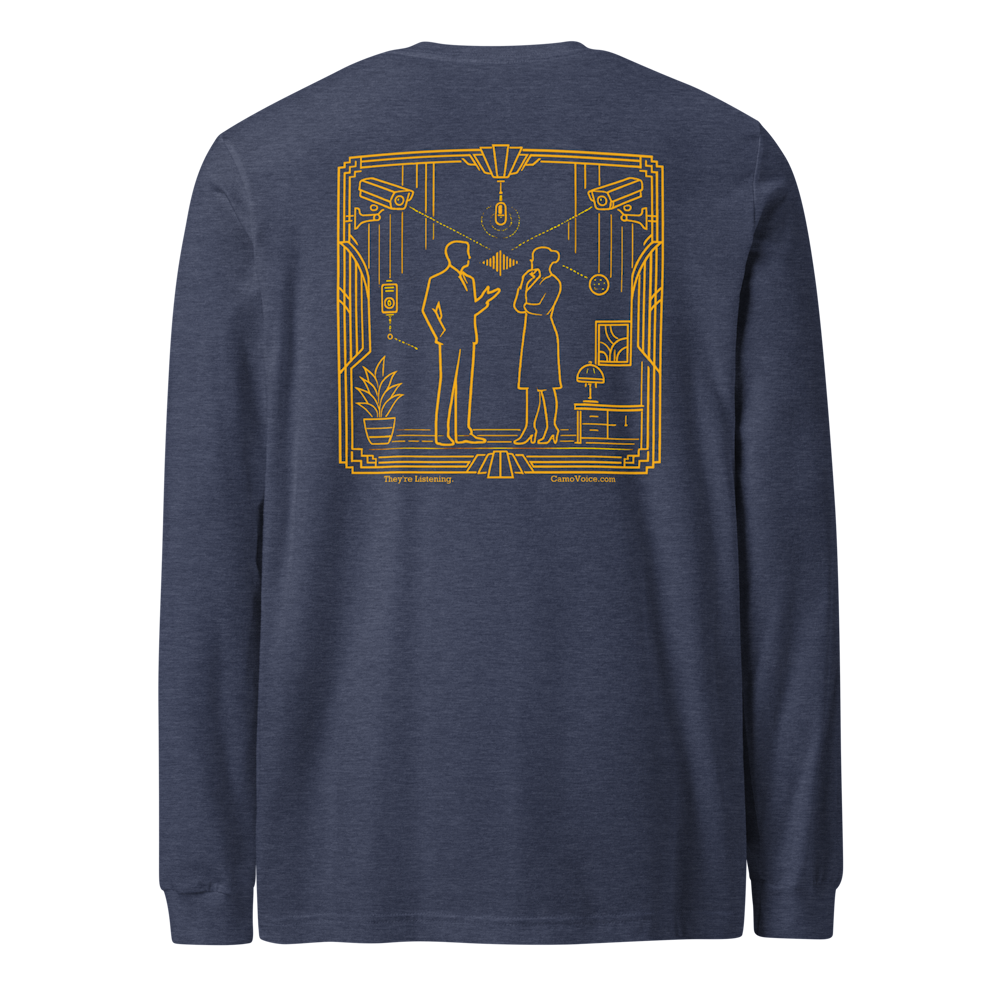 Heather navy DecoVoice Long Sleeve Tee, back